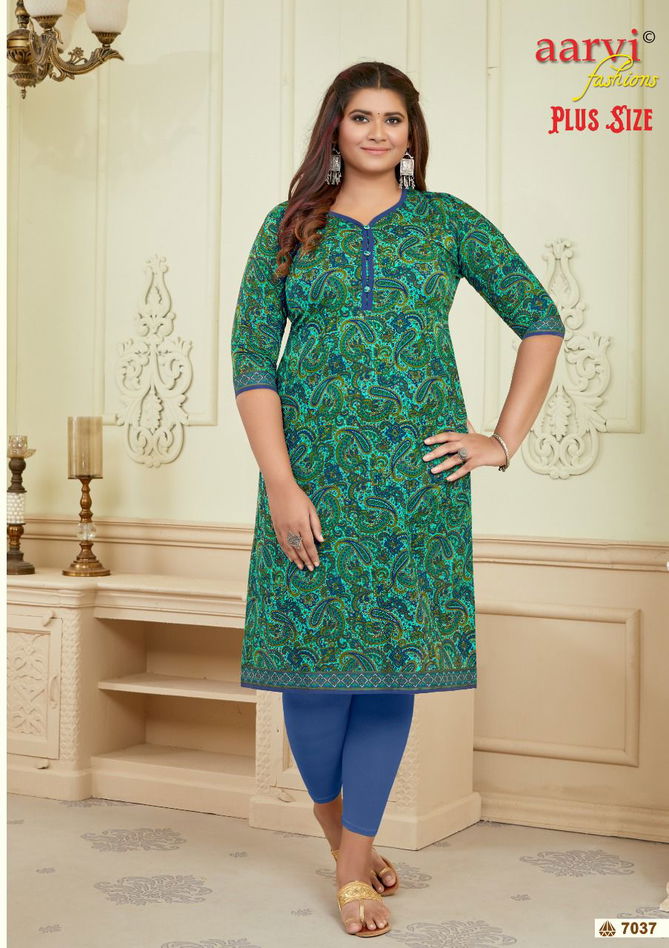 Aarvi Plus Size Vol 2 Regular Wear Wholesale Printed Kurtis
